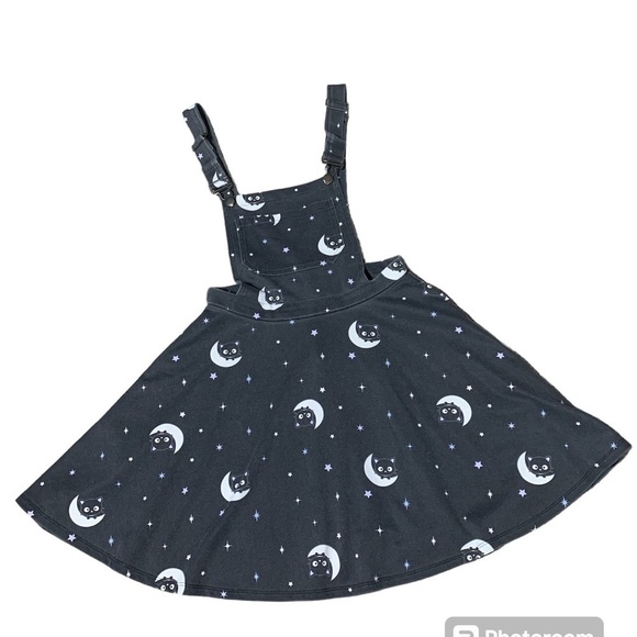 Hot Topic Chococat Moon & Stars Black Overall Skater Dress Sanrio Size XS - Picture 3 of 6